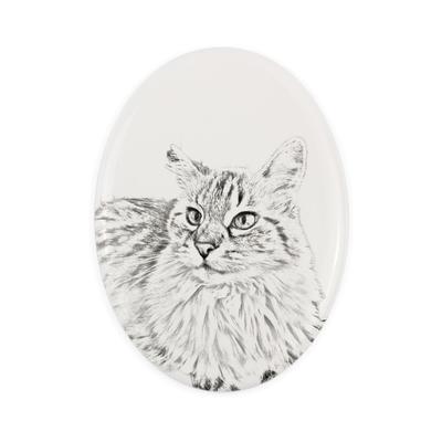 Balinese - Commemorative Plaque with a Cat Photo, Tombstone with a Print, Personalized Oval Plaque from the Brand