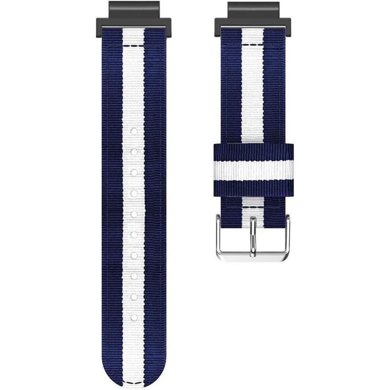 Nylon Strap for Garmin Forerunner 235 735 230 220 630 620 Stripe Stitching Color Watch Band for Approach S20 S6 Wriststrap Bracelet Metal Connectors