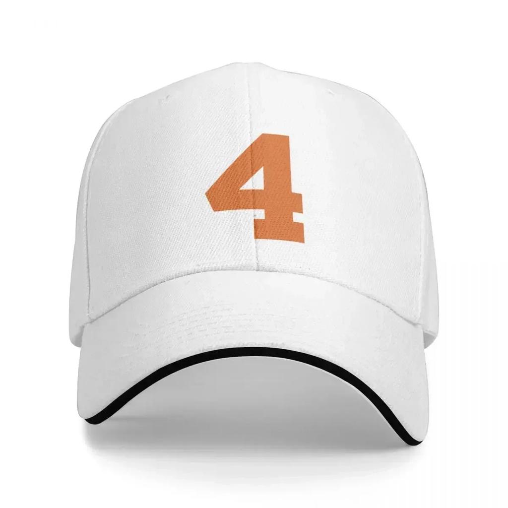 Number 4 Orange six Sports number 4 Baseball Cap Hood winter hats for Unisex For WoUnisex Unisexs