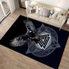 Raven with Norse Symbols Rug Non-slip rug suitable for living room and bedroom sofas