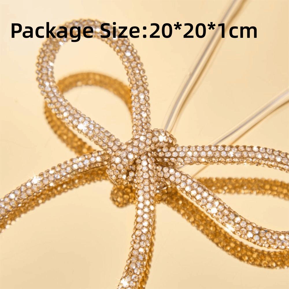 6 Pieces Set Twist Tie Attachment Christmas Bows Ornaments Glitter Finish Elegant Christmas Tree Decorations