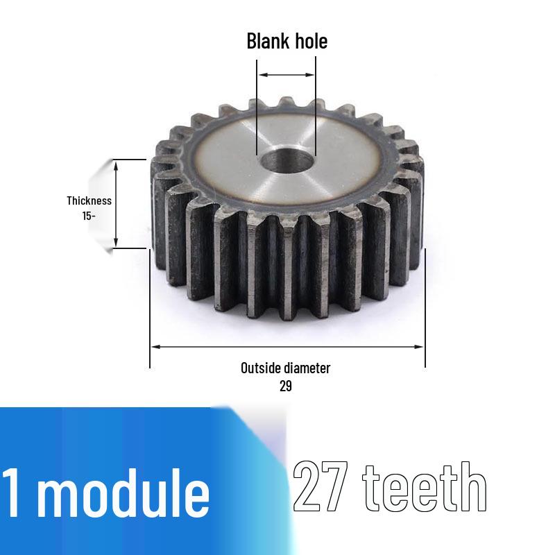 Custom 1 Module Spur Gear, Thickness 15mm, 15-25 Teeth, Non-Standard, National Standard 45 Steel, Ideal for DIY Projects.