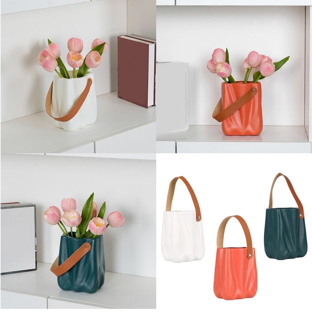 Creative Handbag Vases Plastic Flower Vases Easy To Clean And Use Flower Arrangement Vases For Home Decoration Enthusiasts