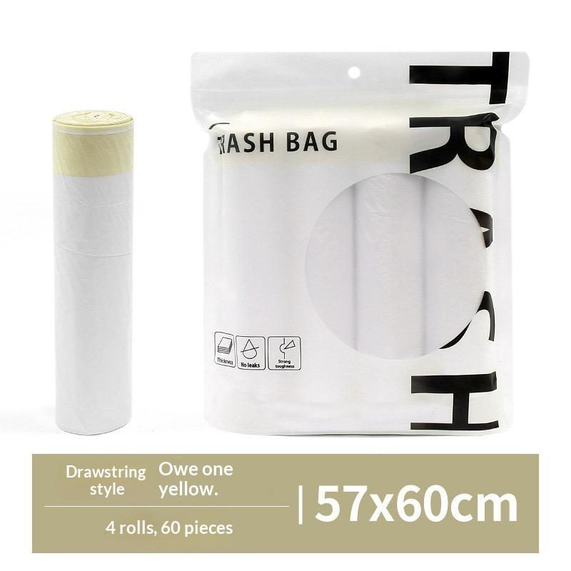 Drawstring Trash Bags Thickened Disposable Kitchen Garbage Can Liners With Handle For Home Office