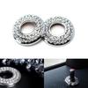 (2) Bling Crystal Decor Alloy Door Lock Knob Ring Covers For MINI Cooper, Etc