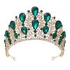 New Fashionable Alloy Rhinestone Red Green Crown Wedding Crown Bride Crown Tiaras