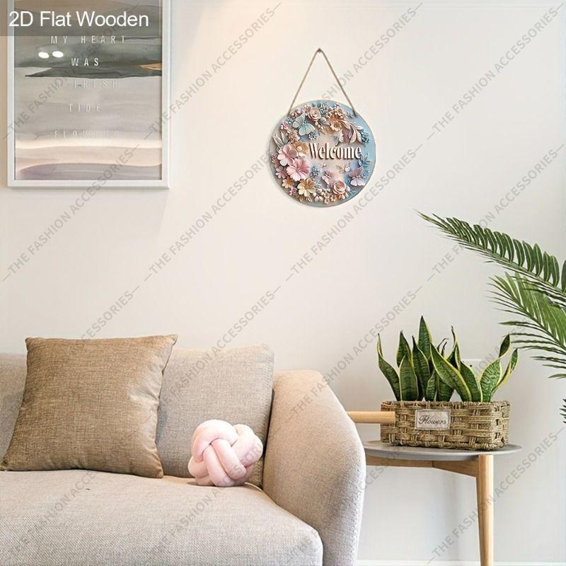 2D flat hanging decorative signs,interior wall or door decoration,garden decoration,"Welcome"logo,a housewarming gift for friends