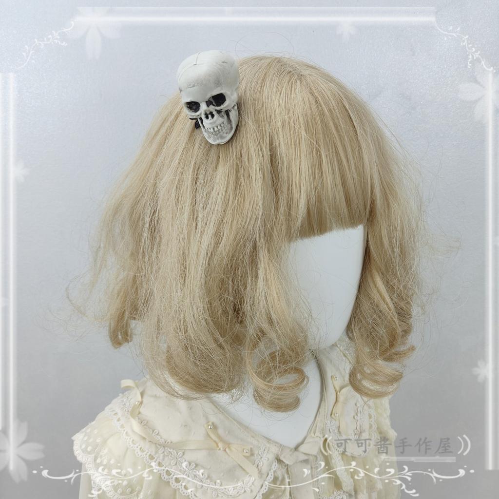 Original Handmade Halloween Ghost Bride Cos Dress Up Hair Accessories White Lace Veil Blood Drop Mesh Flower Women's Headdress