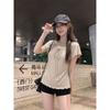 Design Sense Niche Lace-up White Short-sleeved T-shirt Women's New Summer Korean Chic Chic Loose Casual Top
