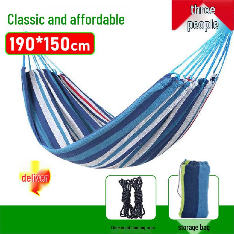 Reinforced Wooden Stick Canvas Outdoor Camping Hammock