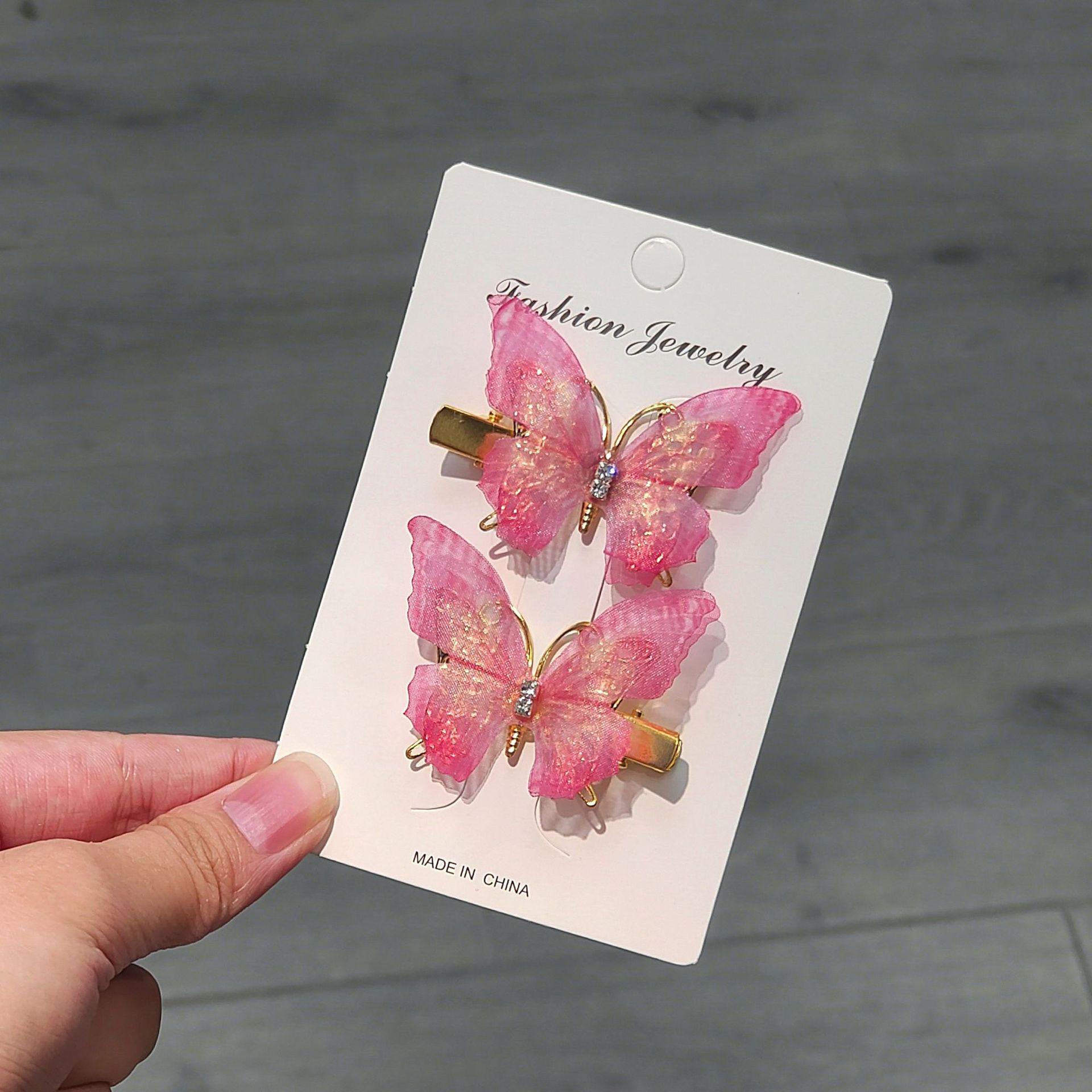 

Детская градиентная заколка-бабочка ханьфу - симпатичный аксессуар для волос в виде утконосой заколки из сплава.