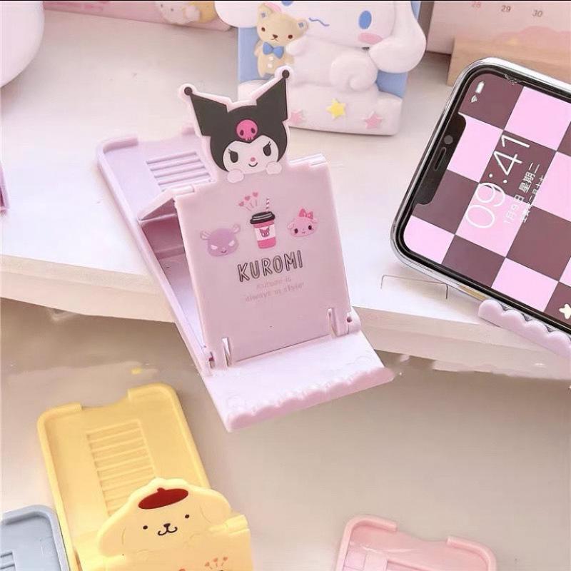 Cute Cinnamoroll & Kuromi Heart Tablet Phone Stand - Portable, Adjustable, Perfect for Watching Dramas