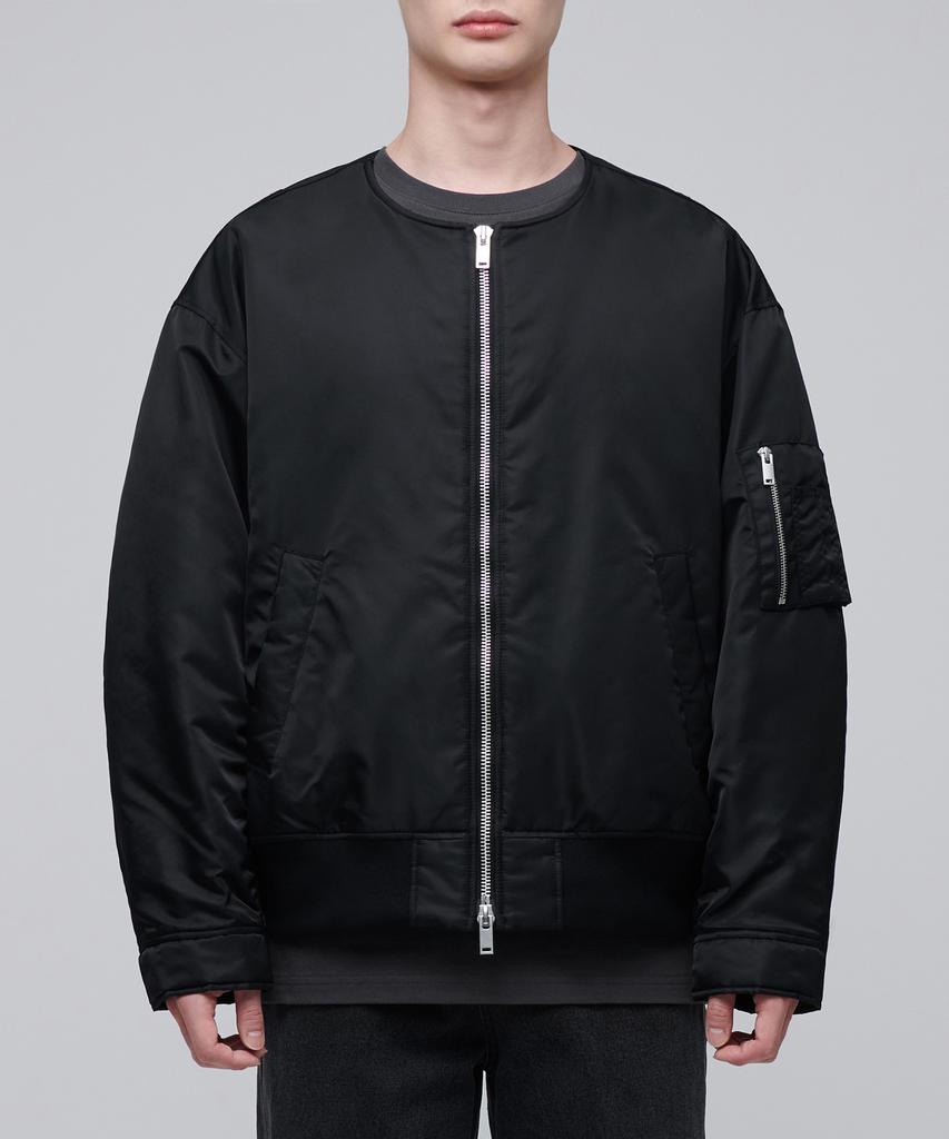 Musinsa Standard Oversized Collarless Ma-1 Bomber Jacket [Black]