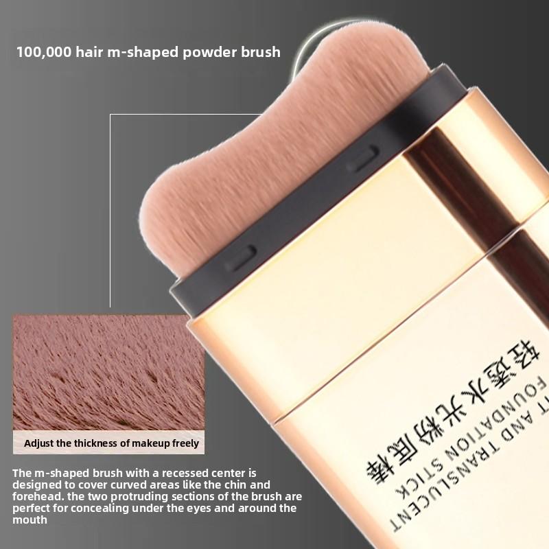 Dvouhlavý make-up tyčinka s vodním rozjasněním krycí lehká voděodolná dlouhotrvající make-up tyčinka s štětečkem módní dámská kosmetika