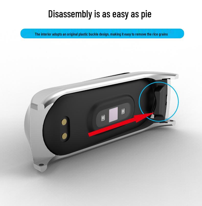 Xiaomi Band 7 Compatible Three-Bead Solid Stainless Steel Wristband Strap
