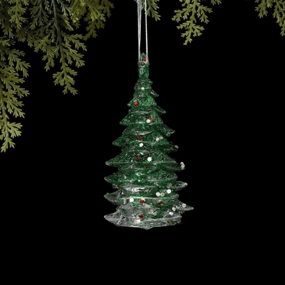 Glitter Dust Finish Christmas Snowflake Ornament Semi-Green Glitter Xmas Tree Ornament Holiday