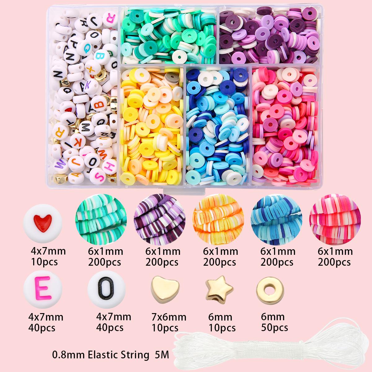 

6 мм 1160 шт. Мягкие керамические/буквы/аксессуары для изготовления ювелирных изделий разноцветный