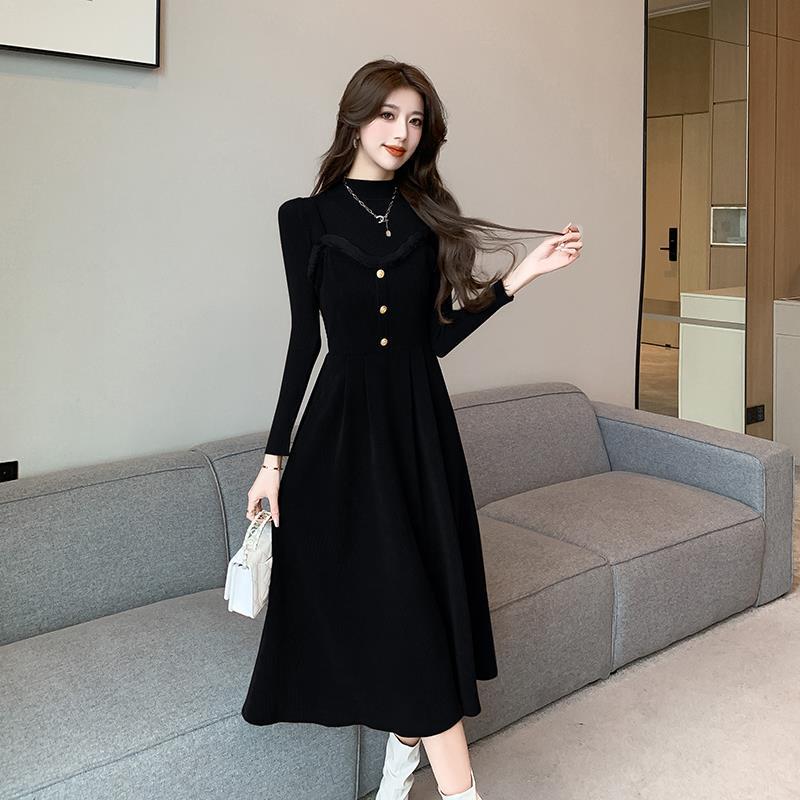 2025 Autumn/Winter Corduroy Camisole Dress with Sweater Layer: Sweet Mid-Length
