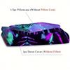 Purple Tiger Head Print Duvet Cover Tiger Beast Cyberpunk Style Wildlife Theme Bed Set Soft Comfortable Quilt Cover Pillowcases