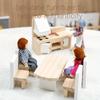 Wooden Dollhouse Furniture Set Dollhouse Accessories Miniature Kitchen Room Furniture Pretend Play Toys For Young Boys Girls Toddlers