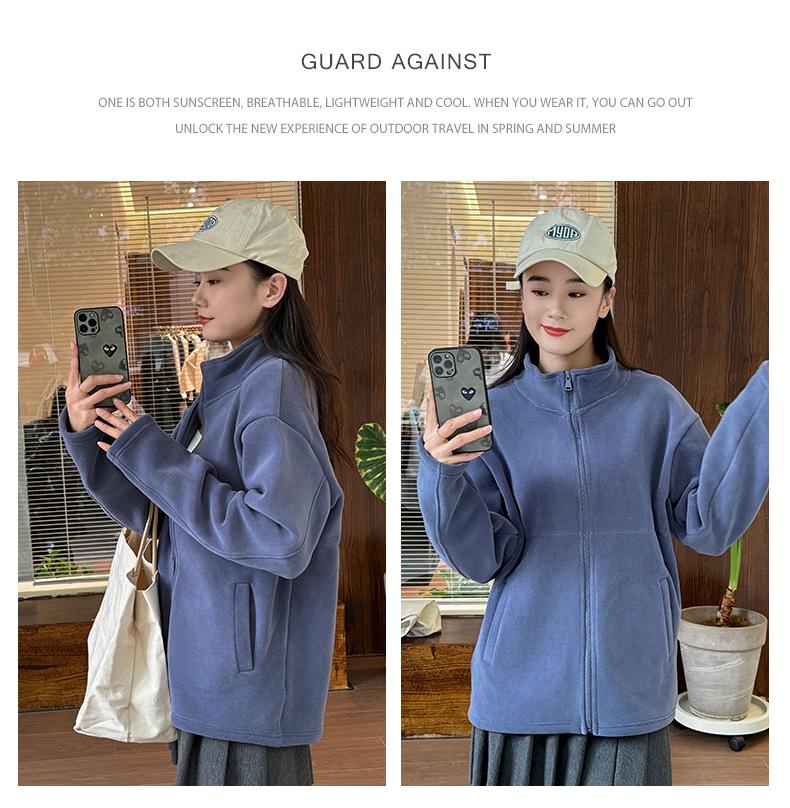 Women's Sherpa Fleece Cardigan Jacket - 2024 Spring/Autumn Collection, Thickened Inner Layer