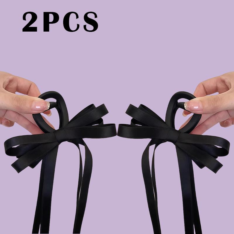 Internet Famous Black Ribbon Bow Grab Clip New Sweet and Cool Hair Clip Accessories