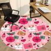 1pc Christmas Cats Office Round Area Rug, Indoor Mat Suitable For Office, Under Office Chairs Bedroom Living Room Home Decor, Room Deco212