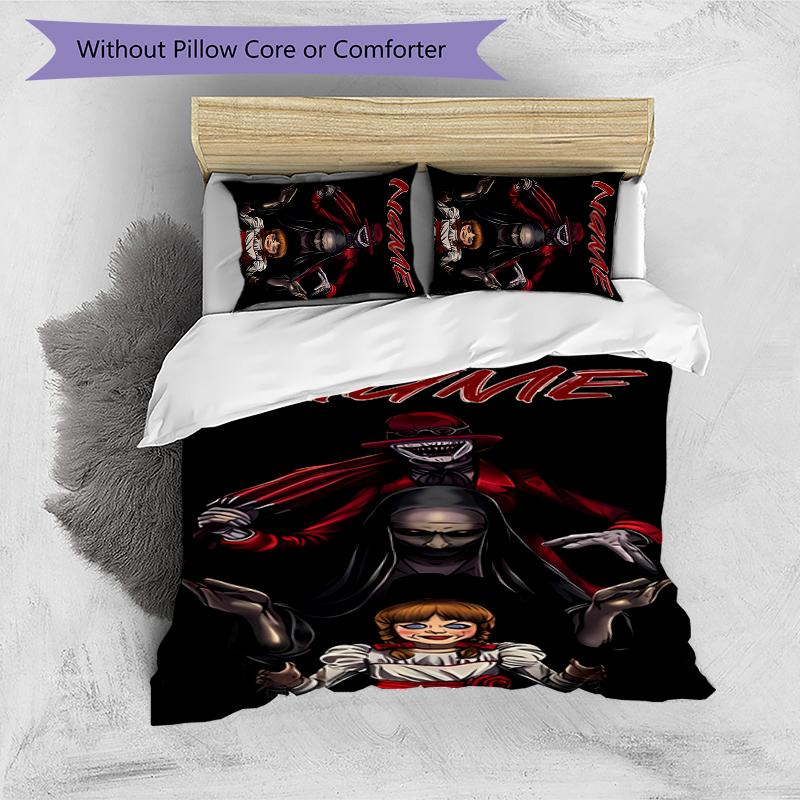 3pcs Custom Name Cartoon Pennywise the Dancing Clown Bedding Set Duvet Cover Closure Includes 1 Duvet Cover & 2 Pillowcases for All Seasons Bedroom De