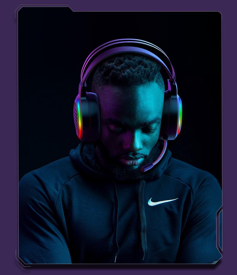 RGB-Gaming-Headset mit 7.1-Surround-Sound und Bass – kabelgebundenes USB für PC