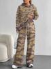 Outdoor Camouflage Style European and American Autumn/winter Casual Long-sleeve Set, Women's Hooded Sweatshirt and Long Pants Two-piece Set