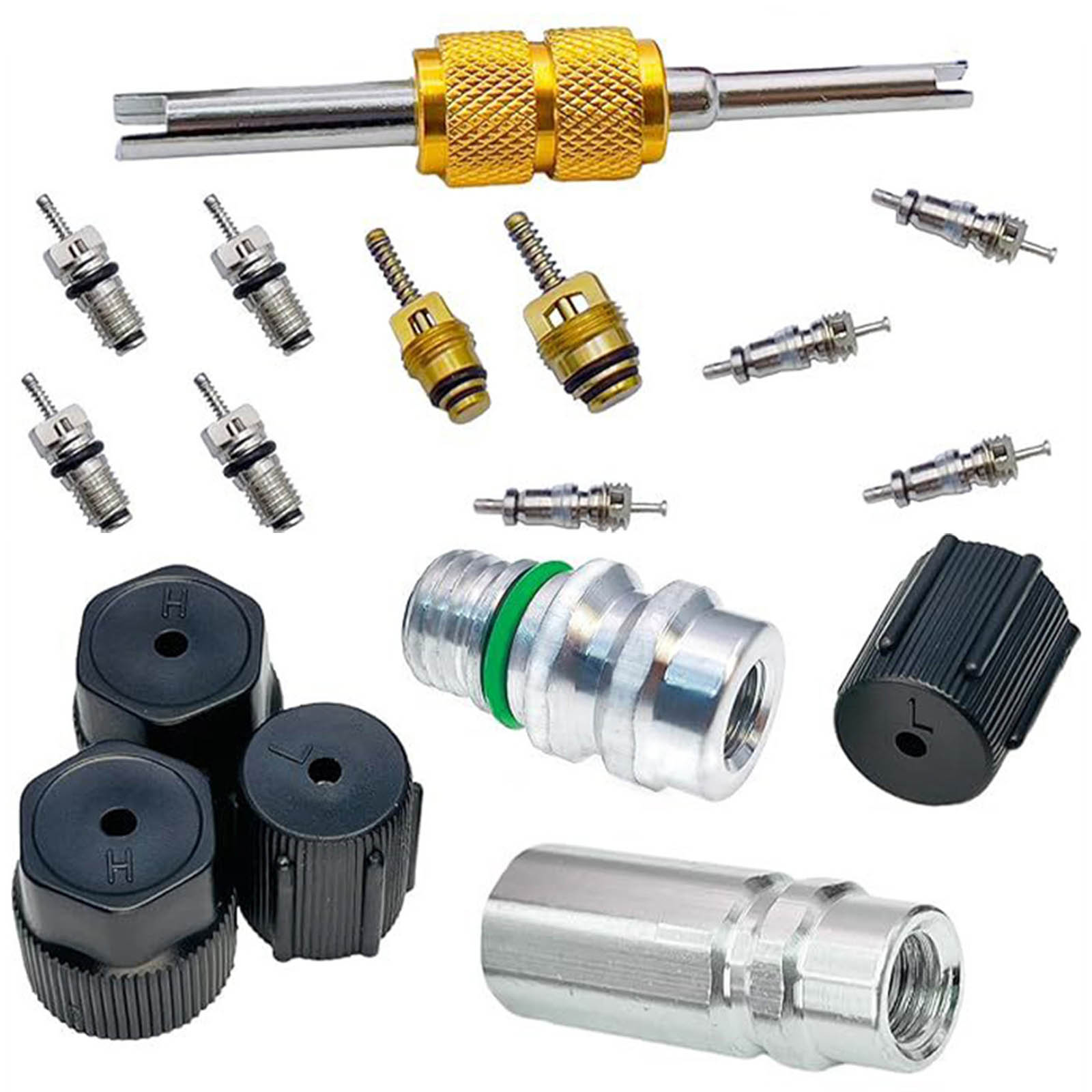 

Набор инструментов для ремонта кондиционера Клапаны Сердечники Инструмент для снятия вставки клапана Инструмент для снятия/установки сердечников клапанов Набор инструментов для дома