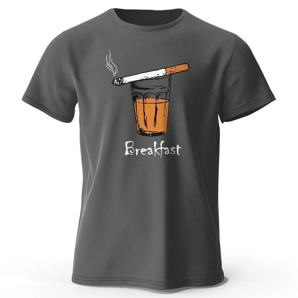 Joke The Breakfast Printed Unisexs TShirt 100 Cotton Oversized Funny Graphic Tees for Unisex Summer Tops