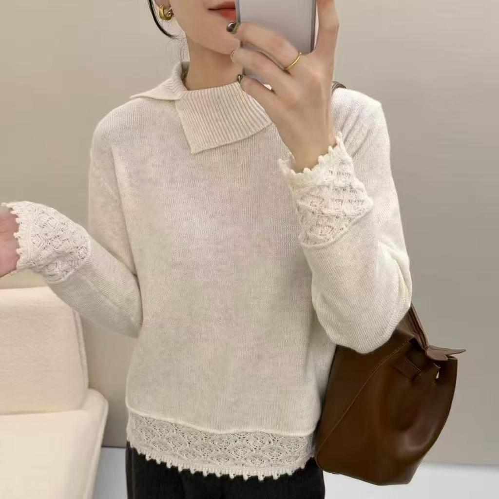Women's Winter Doll Collar Crochet Knitwear: Stylish Tassel-Trimmed, Thick, Soft, Skin-Friendly Sweater