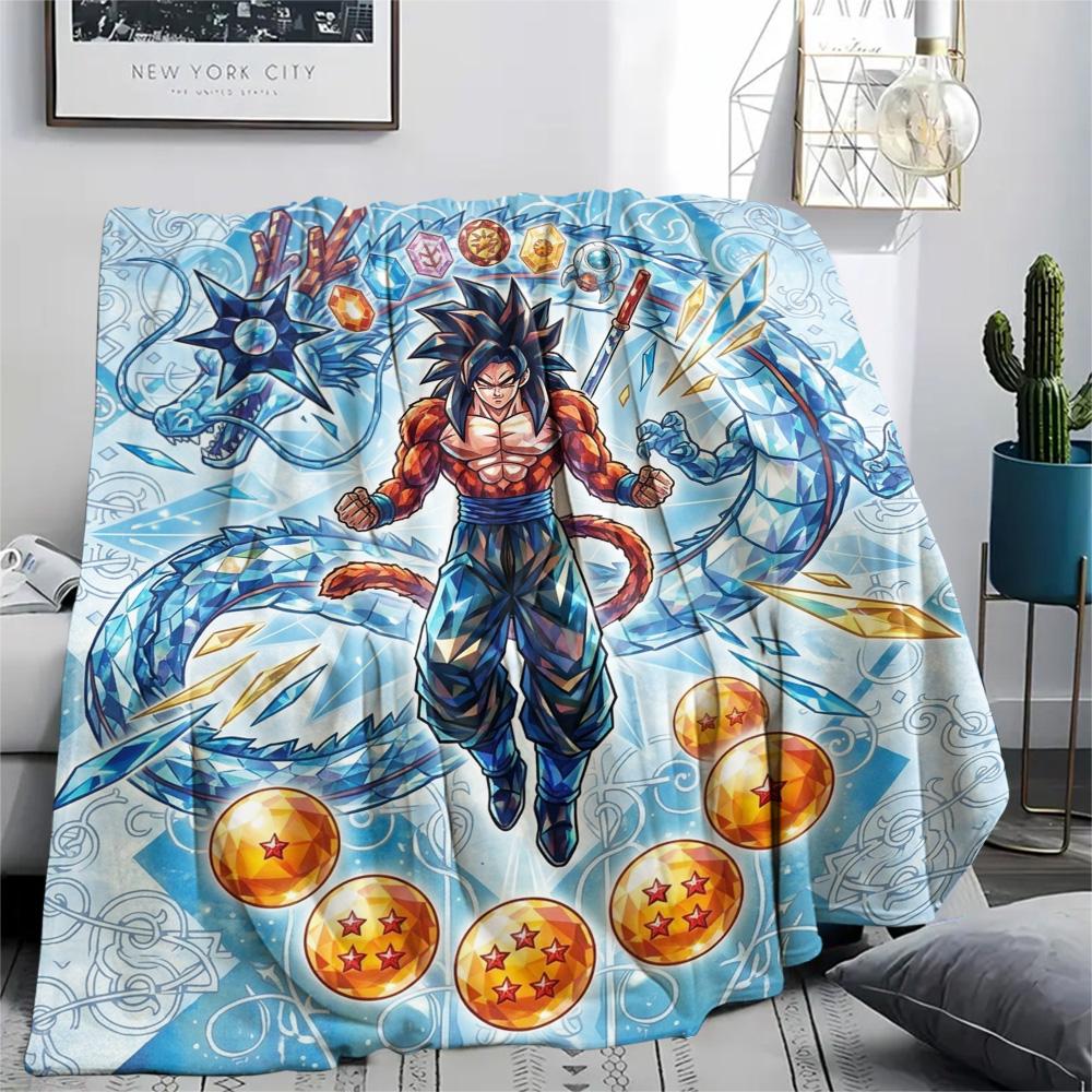 Dragon Ball Goku Print Flannel Blanket, Ultra Soft High Quality All Seasons Warm Throw, Home Decor Cozy Blanket, Perfect Christmas Gift