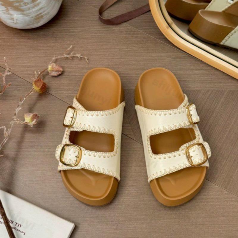 Fashion Women's Slippers 2025 New Summer Fashion Outdoor Beach Sandals Buckle Comfortable Non Slip Female Slippers Sandalias De Mujer