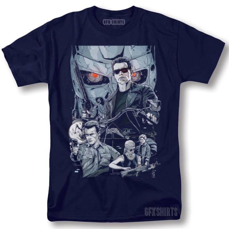 Футболка Терминатор Графическая Кино Классическая Ретро Винтажная Графический Дизайн Футболка 3XL