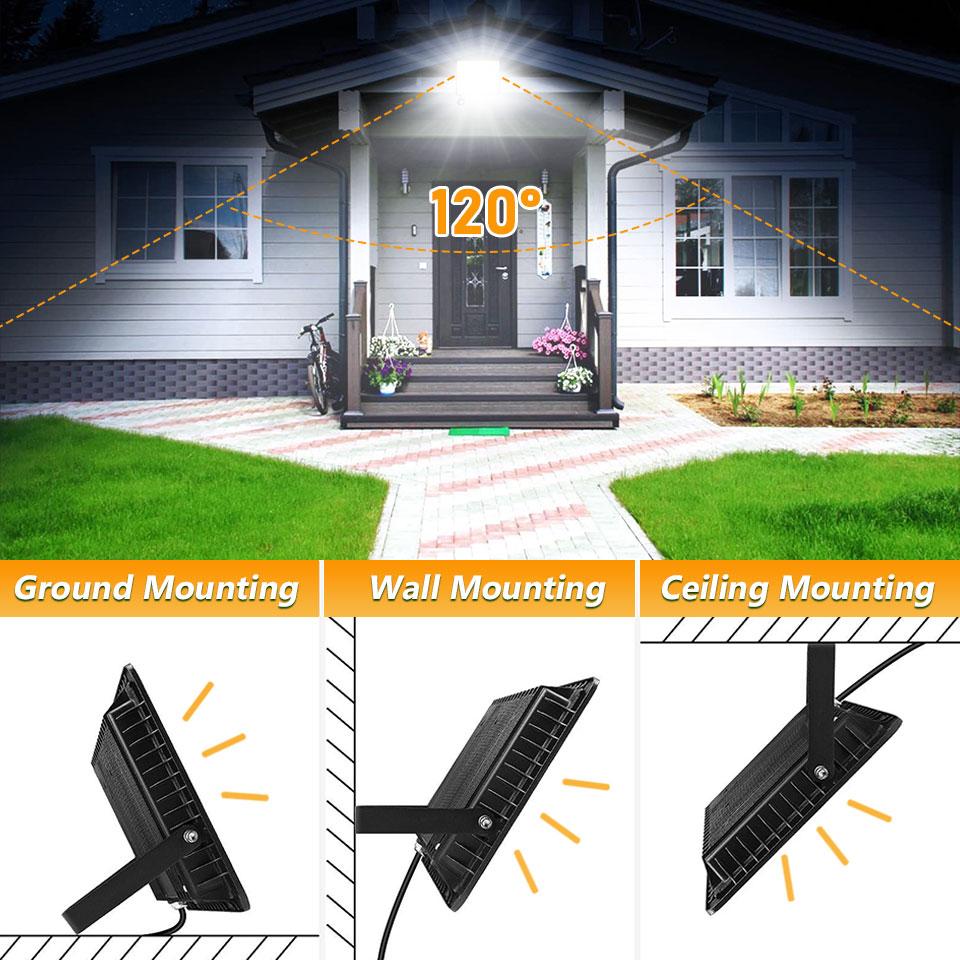 LED PIR Motion Sensor Floodlight Outdoor 20W 30W 50W 100W 150W 200W AC220V110V Waterproof Outdoor Projector Spotlight For Garden