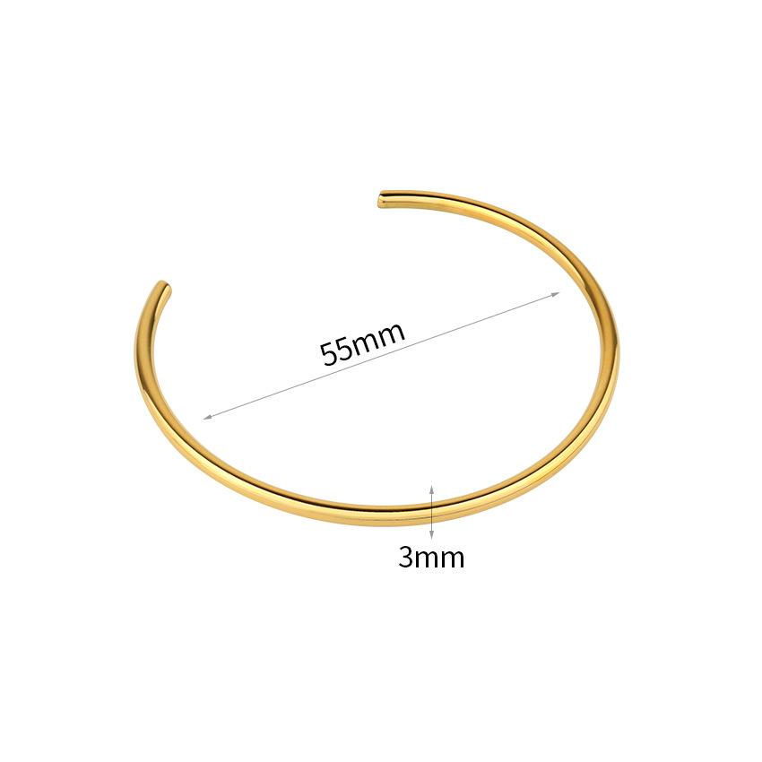 

Дизайн во французском стиле Простое позолоченное кольцо из титановой стали, гладкий открытый браслет золотой