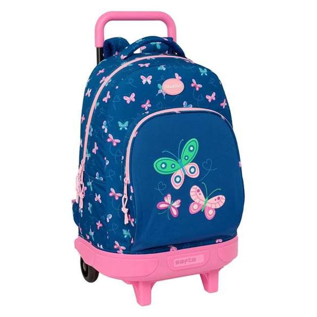School Rucksack with Wheels BlackFit8 Mariposas Multicolour 33 x 45 x 22 cm Butterflies