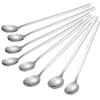 8/12 Piece Ice Cream Spoon Stainless Steel Iced Tea Spoons for Mixing Cocktail Stirring Tea Coffee Milkshake Cold Drink