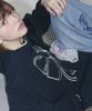 RONRON Big Ribbon Line Sweatshirt Navy