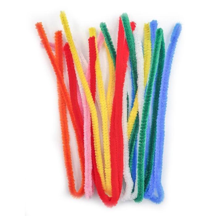 Chenilles assorties 30 x 0,5 cm 12 pièces