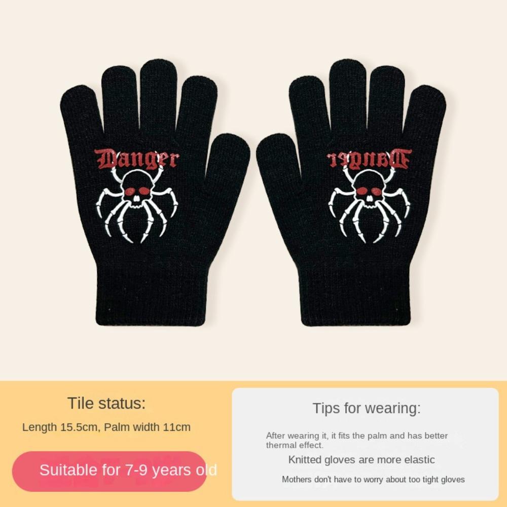 1Pair Coldproof Children's Gloves 7-9 Years Cartoon Gloves Unisex Hand Gloves  Children