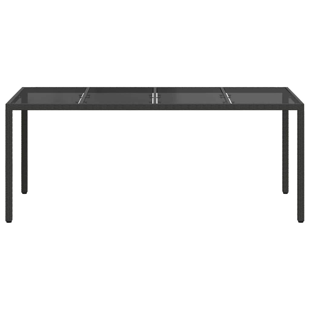 Garden Table Black 190 x 90 x 75 cm Poly Rattan