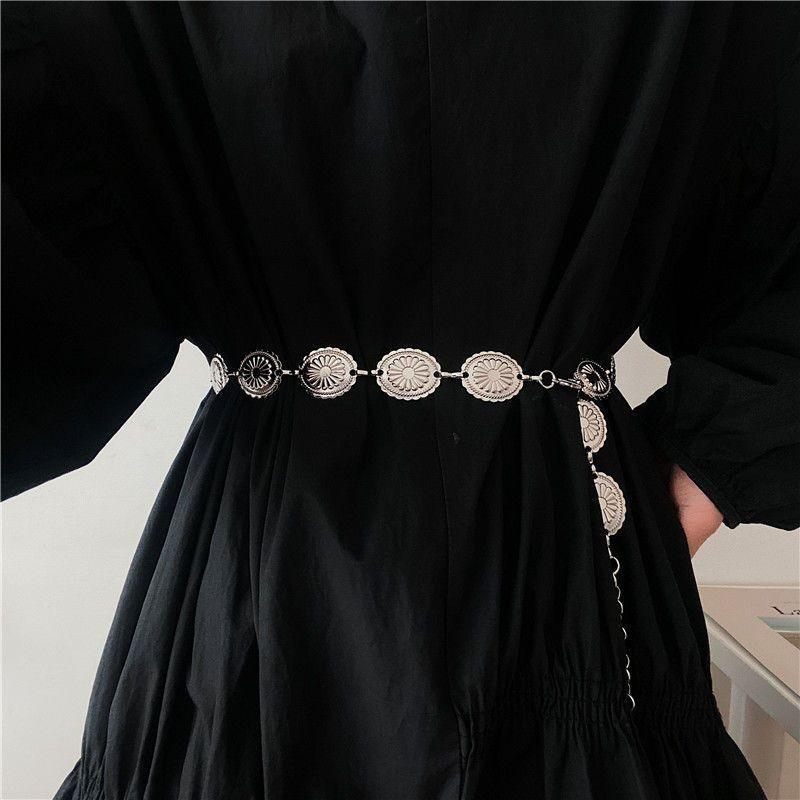 Simple Yet Fashionable Metal Chain Waist Belt For Women Versatile For Skirts And Outfits