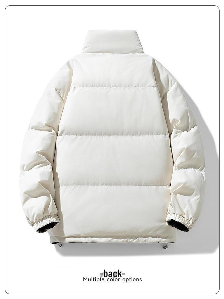 Double-Sided Men's White Duck Down Puffer Jacket: Thick, Warm, Winter Outerwear for Couples