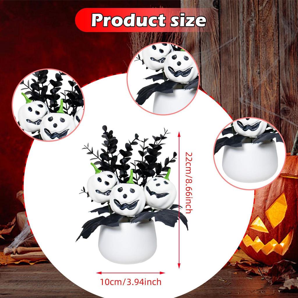 Künstliche Kürbis-Ausstellung für Halloween, Topfpflanzen-Mittelstück für Zuhause