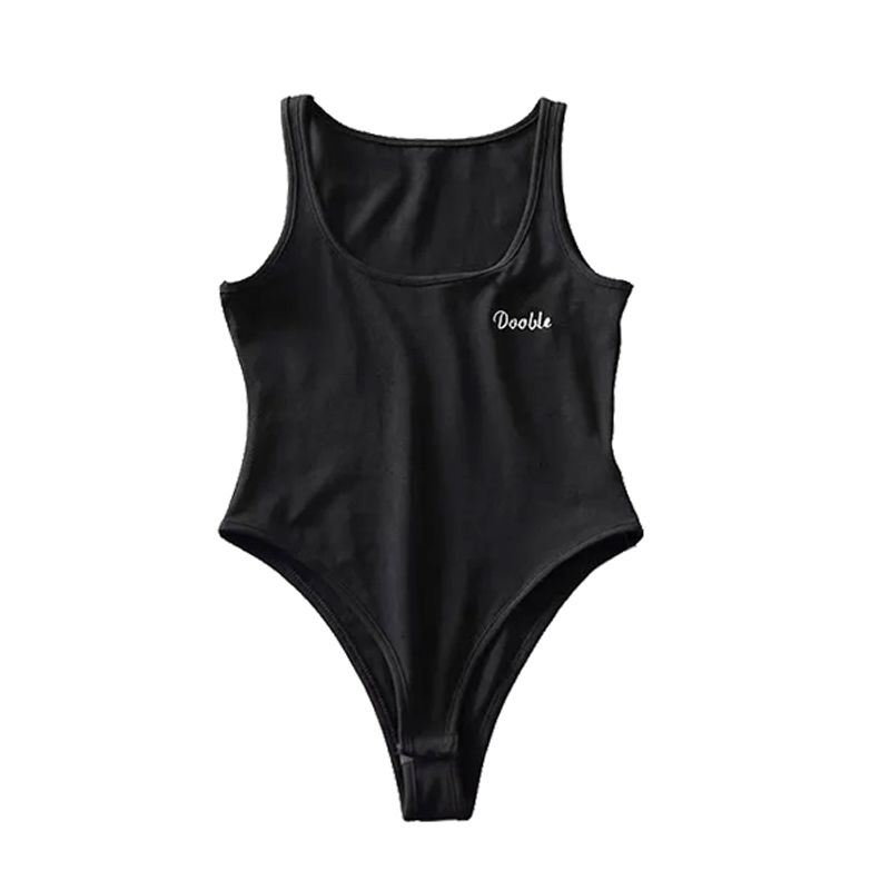 

Летний новый квадратный вырез, высокая талия, цельный женский жилет-основа, модный, модный, с вырезом в области промежности, цельный, расшитый буквами, майки на бретелях, трендовые топы Black S