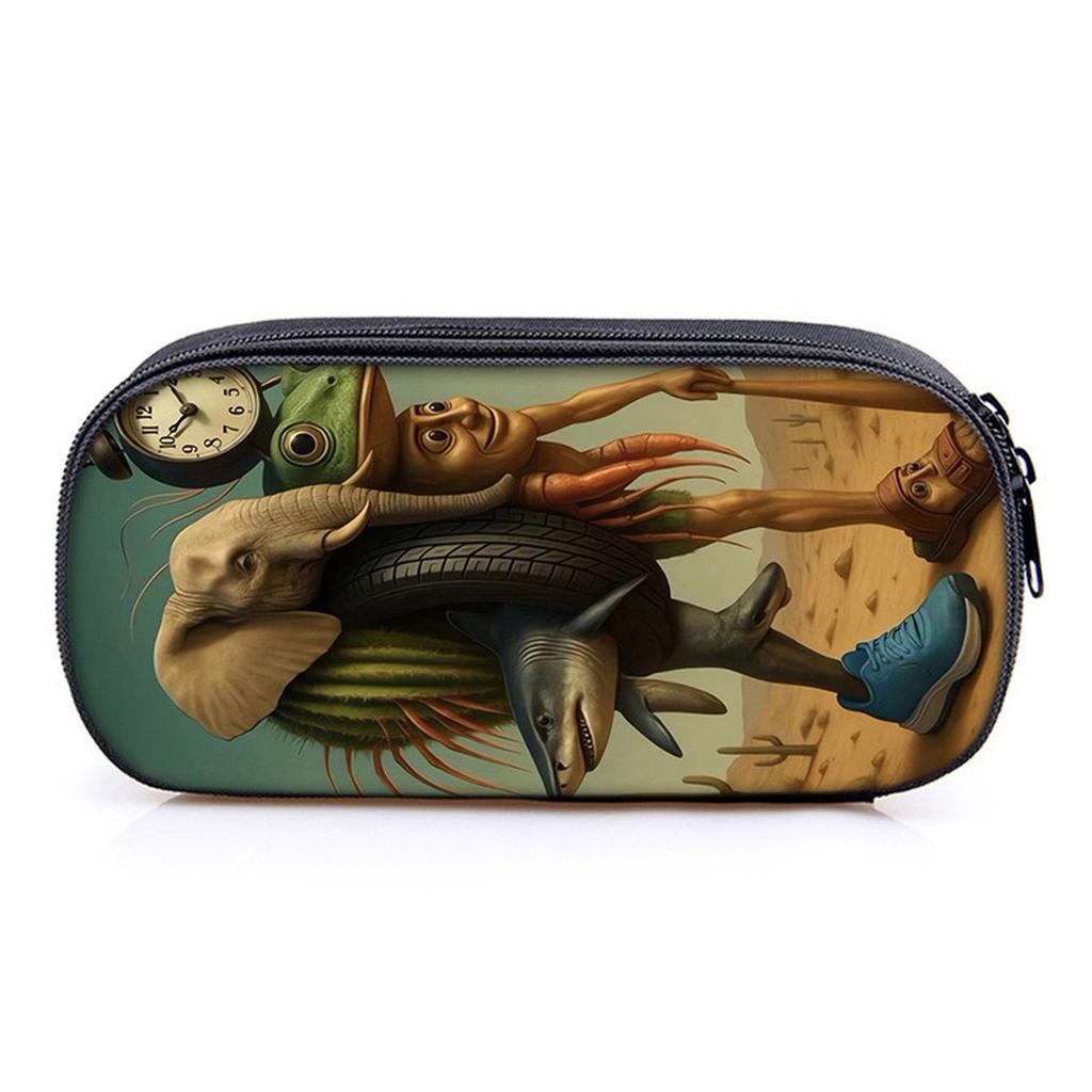 Hot Sales Italian Brainrot Print Layered Pencil Case Quality 2D Flat Cartoon Pen Bag Best Gift for Boys/Girls School Supplies