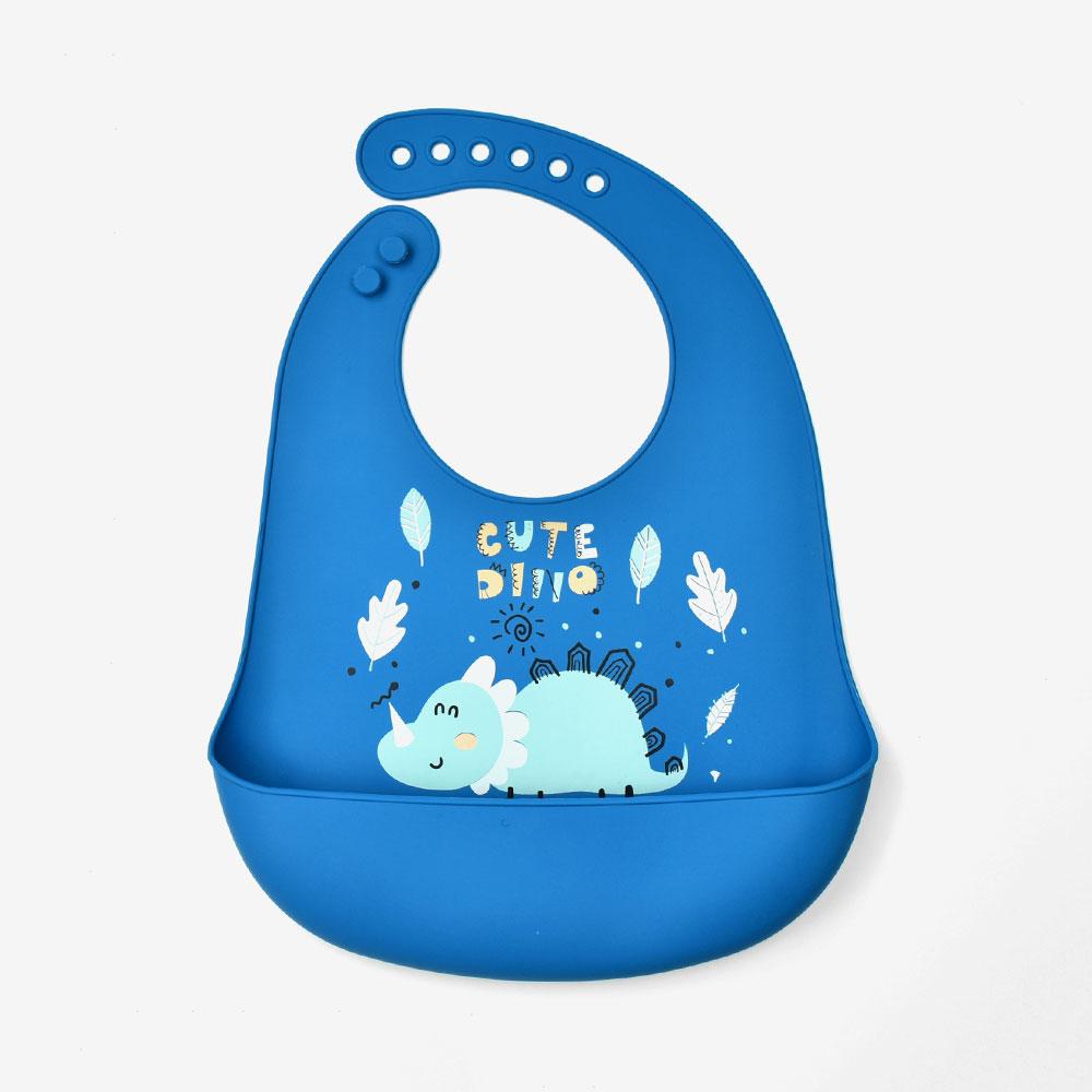Silicone World 1PC Waterproof Bibs Baby Kids Stuff Cute Cartoon Printed Kids Bib Adjustable Soft Silicone Bib Baby Feeding Stuff